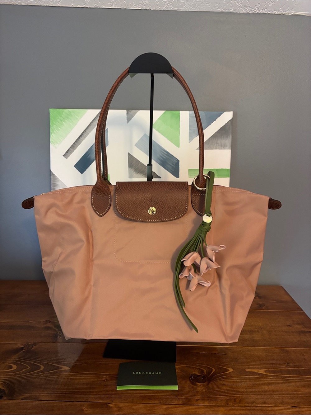NWT Longchamp Le Pliage M in Pink Tea